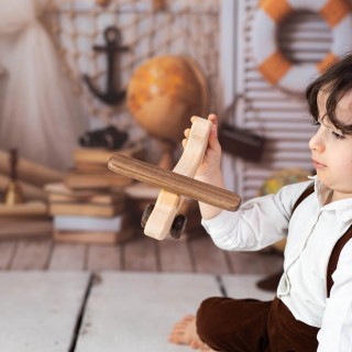 Natural Handmade Wooden Airplane 