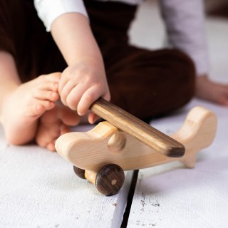 Natural Handmade Wooden Airplane 
