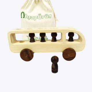 Wooden Bus - Natural Wooden Vehicle Toy