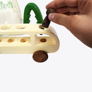 Wooden Bus - Natural Wooden Vehicle Toy