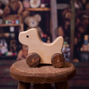 Natural Wooden Dog Car