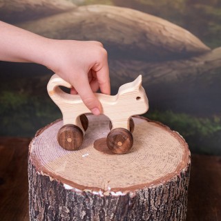Natural Wooden Cat Car