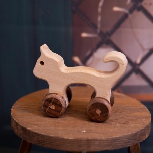 Natural Wooden Cat Car