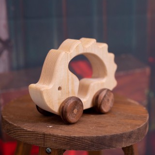 Natural Wooden Hedgehog Car
