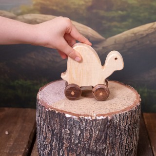 Natural Wooden Turtle Car