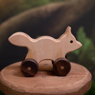 Natural Wooden Fox Car