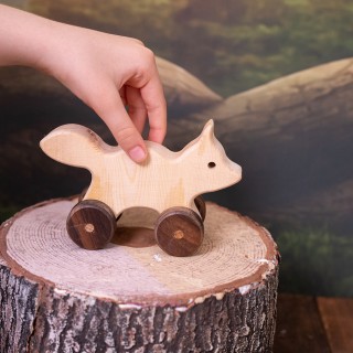 Natural Wooden Fox Car