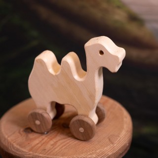 Natural Wooden Camel Car