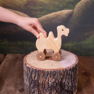 Natural Wooden Camel Car