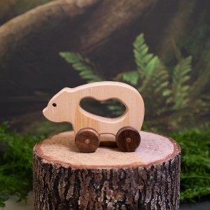 Natural Wooden Bear Car