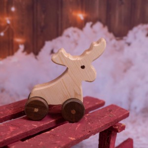 Natural Wooden Deer Car