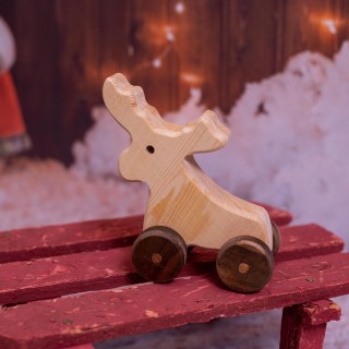 Natural Wooden Deer Car