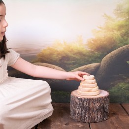 Circle Tower (Montessori) - Natural Wooden Educational Blocks
