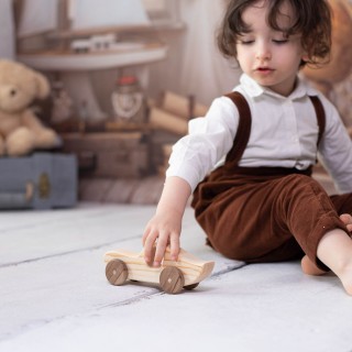 Lightning Natural Wooden Car