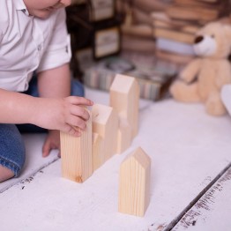 Natural Wooden Buildings ( Paintable - Montessori)