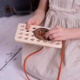 Button Wooden Lacing Toy