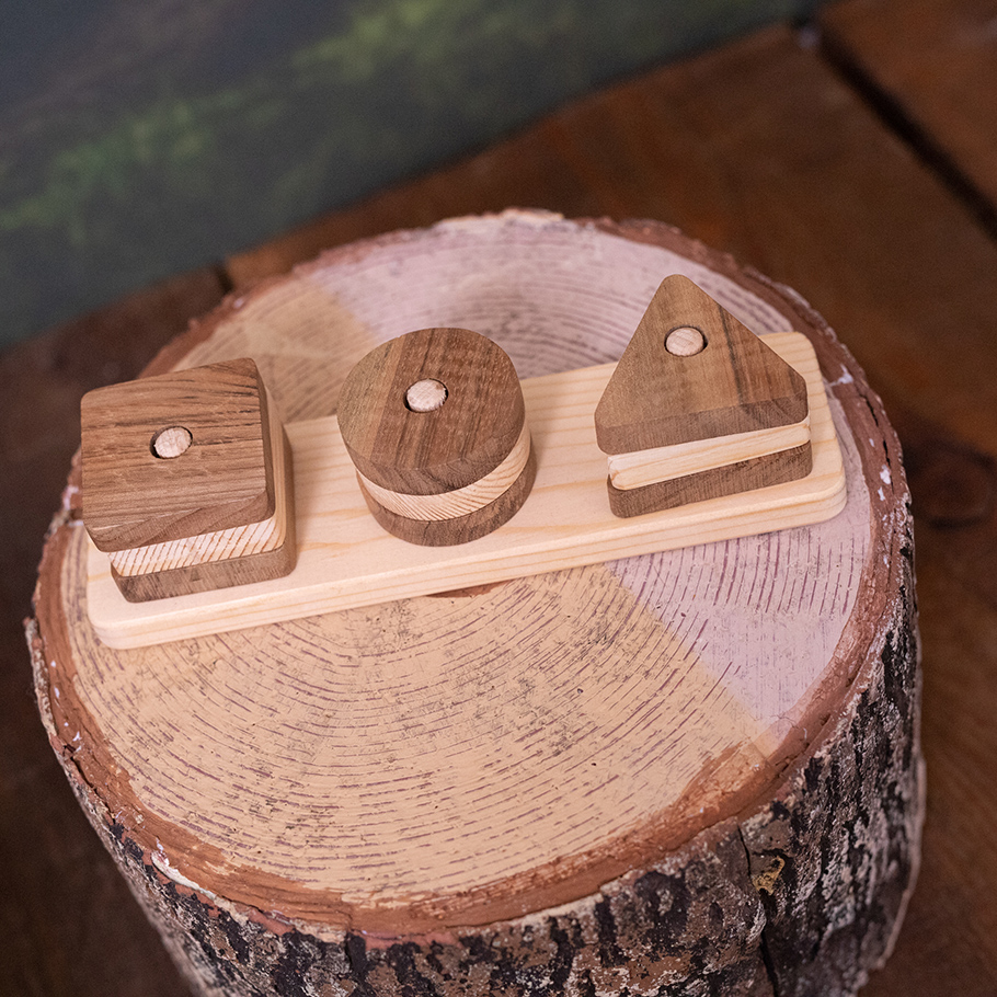 Natural Wooden Geometric Shaped Find, plug