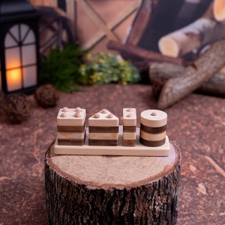 Natural Perforated Wooden Geometric Shaped Find, plug