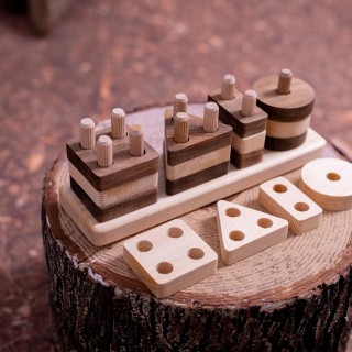 Natural Perforated Wooden Geometric Shaped Find, plug