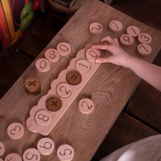 Wooden Math - 4 Operation Game ( 36 Pieces - designed as Montessori Material)