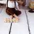 Natural Wooden Caterpillar Toy with 10 Wheels