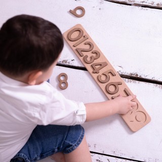 Natural Wooden Educational Numbers - Walnut