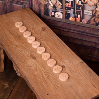Natural Wooden Circular Numbers Set