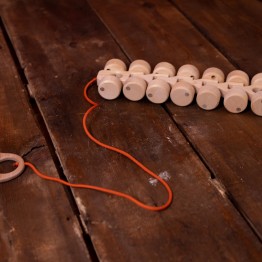 Natural Wooden Caterpillar Toy with 14 Wheels