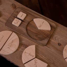 Wooden Math Fraction Chart (Montessori - 100% Natural) - Educational Toy