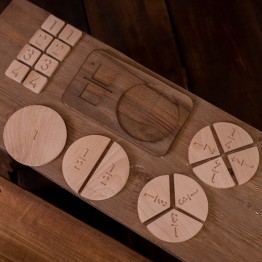 Wooden Math Fraction Chart (Montessori - 100% Natural) - Educational Toy
