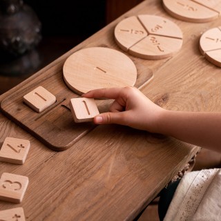 Wooden Math Fraction Chart (Montessori - 100% Natural) - Educational Toy