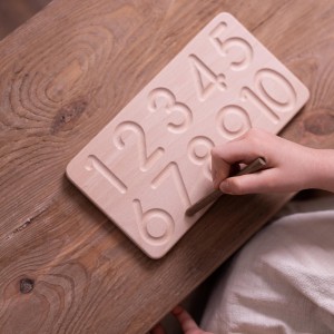 Number Board with Wooden Pencil (Montessori -100% Natural) - Educational Toy