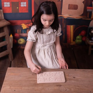 Number Board with Wooden Pencil (Montessori -100% Natural) - Educational Toy