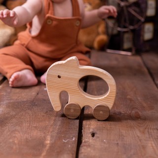 Elephant Car - Wooden Toy