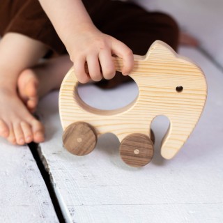 Elephant Car - Wooden Toy