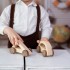 Geometric Wooden Toy Cars