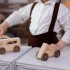 Geometric Wooden Toy Cars